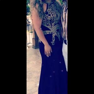 Navy blue long dress